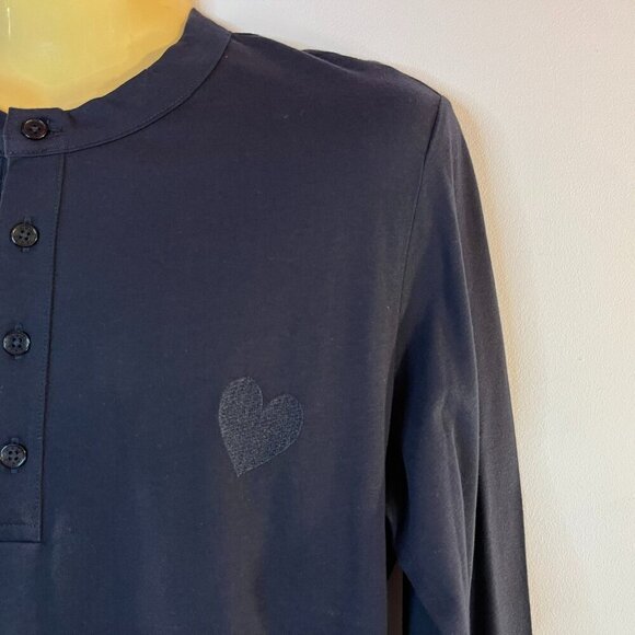 INIMIGO Men's Long Sleeve Navy Blue Henley Shirt - Size Medium - NWT - Picture 2 of 5
